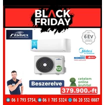 Fisher Nordic FSAIF-NORD-123AE3  (R32) Inverteres Integrált wifi vezérlés, 3D légterelés, négy évszakos klímaberendezés Szállítva és Szerelve