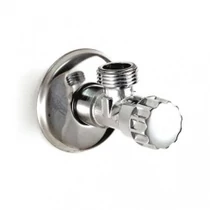 Sarokszelep 1/2" x 1/2" (takarórózsával, króm) Sarokszelep 1/2" x 1/2" (takarórózsával, króm)
