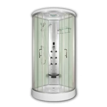 Sanimix 22.8021 WHITE Negyedköríves hidromasszázs zuhanykabin fehér üveg hátfallal 90x90x215 Sanimix 22.8021 WHITE Negyedköríves hidromasszázs zuhanykabin fehér üveg hátfallal 90x90x215