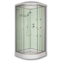 Sanimix 22.1058 WHITE Fehér üveghátfalas hidromasszázs zuhanykabin 90x90x215