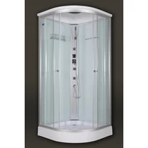 Sanimix 22.1032 Negyedköríves Hidromasszázs zuhanykabin fehér hátfallal 90x90x222