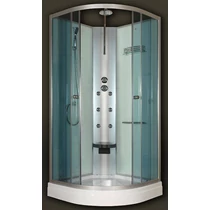 Sanimix 22.180 Negyedköríves Hidromasszázs zuhanykabin üveg hátfallal zuhanykabin tető nélkül 90x90x222 Sanimix 22.180 Negyedköríves Hidromasszázs zuhanykabin üveg hátfallal zuhanykabin tető nélkül 90x90x222