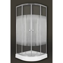 Sanimix 22.1502 White Negyedköríves zuhanykabin csíkos üveggel 90x90x200cm