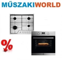 Electrolux KGS6424SX / EOF3H40BX Gáz Főzőlap + Sütő Szett Electrolux KGS6424SX / EOF3H40BX Gáz Főzőlap + Sütő Szett