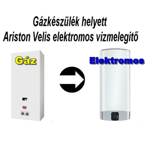 Gázkészülék helyett Ariston Velis 100 EVO EU  elektromos vizmelegitő villanybojler. Komplex csomagban