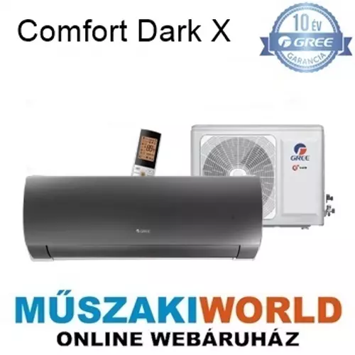 Gree Comfort Dark Pro 5,2 kw (GWH18ACDXF-K6DNA1A) Téliesíttet, inverteres, wifi, Hűtő-fűtő split klíma (R32)