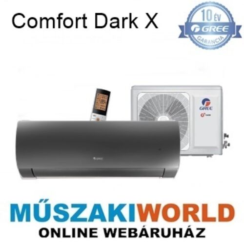 Gree Comfort Dark X 3,5 kw (GWH12ACC-K6DNA1F) Téliesíttet, inverteres, wifi, Hűtő-fűtő split klíma (R32)
