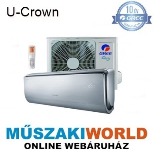 Gree U-Crown Silver  3,5 kw (GWH12UB-K6DNA4A) Inverteres Wi-Fi-s Hűtő-fűtő design extra funkciós split klíma