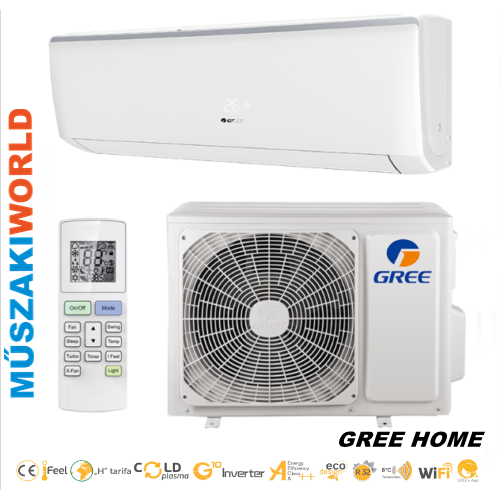 Gree Home/Bora 2,6 kw (GWH09AAB-K6DNA1B) Inverteres, wifi, Hűtő-fűtő split klíma (R32)