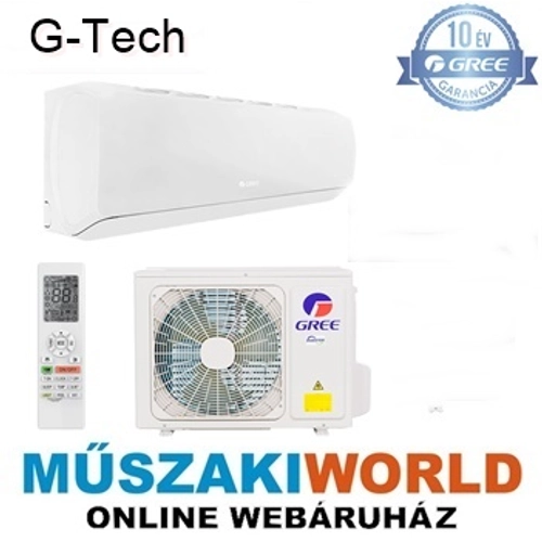 Gree G-tech 3,5 kw (GWH12AECXD-K6DNA1A) Téliesíttet, inverteres, 3D légáram, wifi, Hűtő-fűtő split klíma (R32)