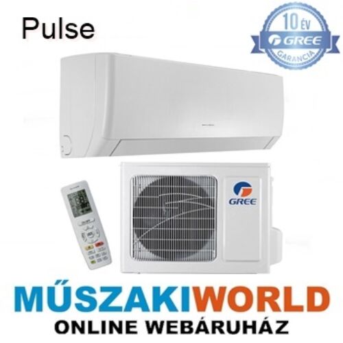 Gree Pulse 2,5 kw (GWH09AGA-K6DNA1A), inverteres, 3D légáram, wifi, Hűtő-fűtő split klíma (R32)