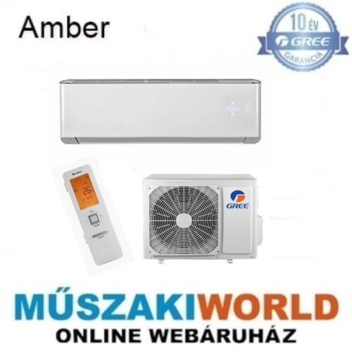 Gree Amber  2,7 kw (GWH09YC-K6DNA2A) Téliesíttet, inverteres, 3D légáram, wifi, Hűtő-fűtő split klíma (R32)