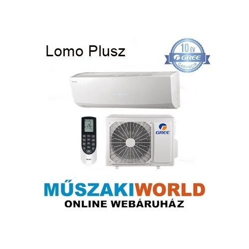 Gree Lomo Plusz 3,2 kw (GWH12QB-K6DND6I) Inverteres, wifi, Hűtő-fűtő split klíma (R32)